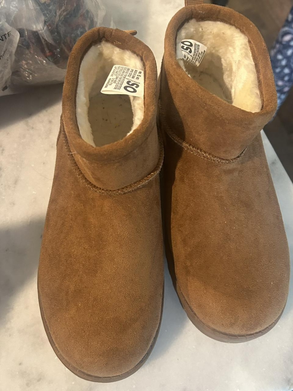 Chestnut Suede Shearling-Lined Ankle Boot